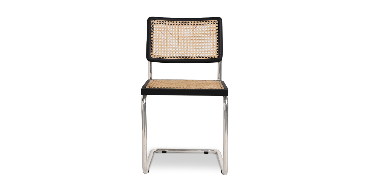 Lap and Dado Halden Oak and Rattan Chair with Steel Legs 4