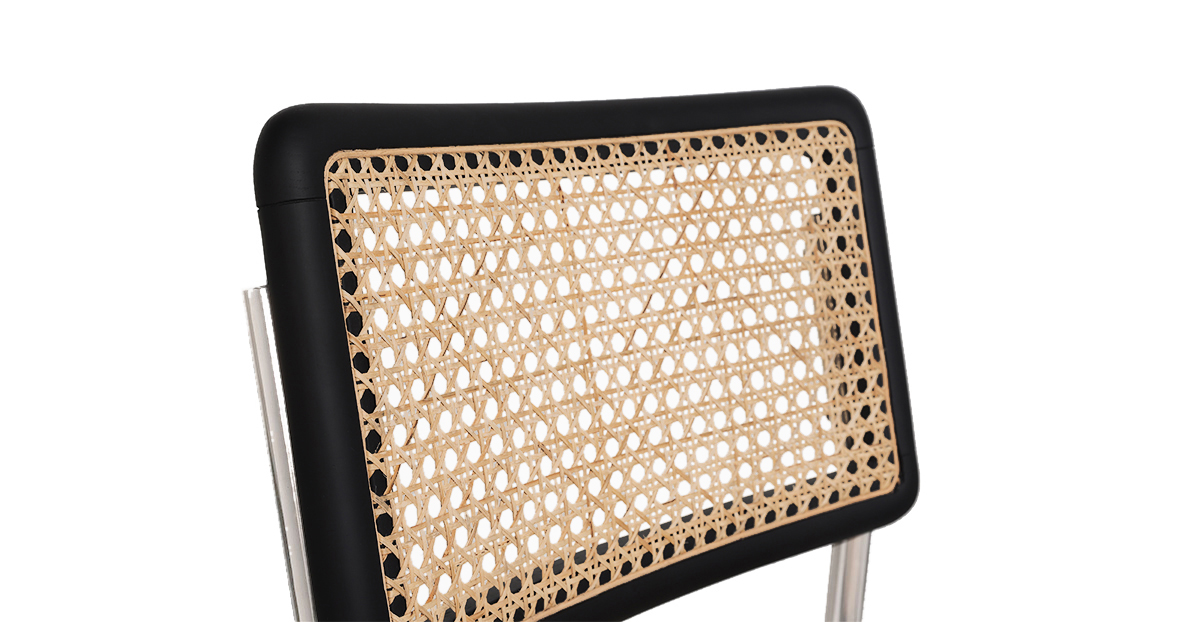 Lap and Dado Halden Oak and Rattan Chair with Steel Legs 5