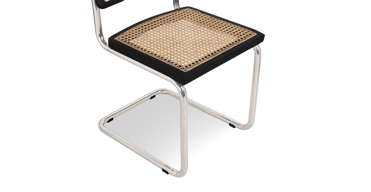 Lap and Dado Halden Oak and Rattan Chair with Steel Legs 7