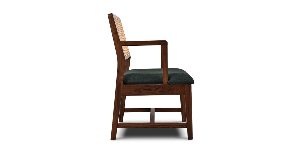 Lap and Dado Malda Teak and Rattan Bench Evergreen 2