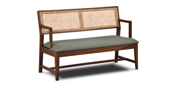 Malda Teak and Rattan Bench