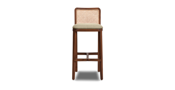 Saito Teak and Rattan Bar Stool