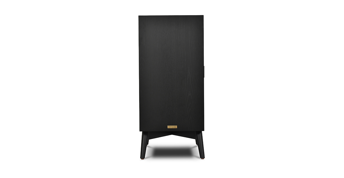 Lap and Dado Wells Fluted Bar Cabinet - Black 3