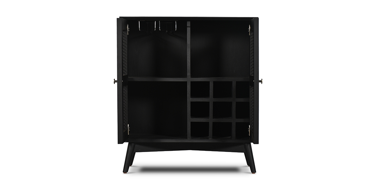 Lap and Dado Wells Rattan Bar Black 5