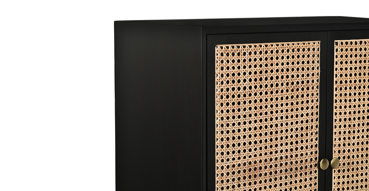 Lap and Dado Wells Rattan Bar Black 6