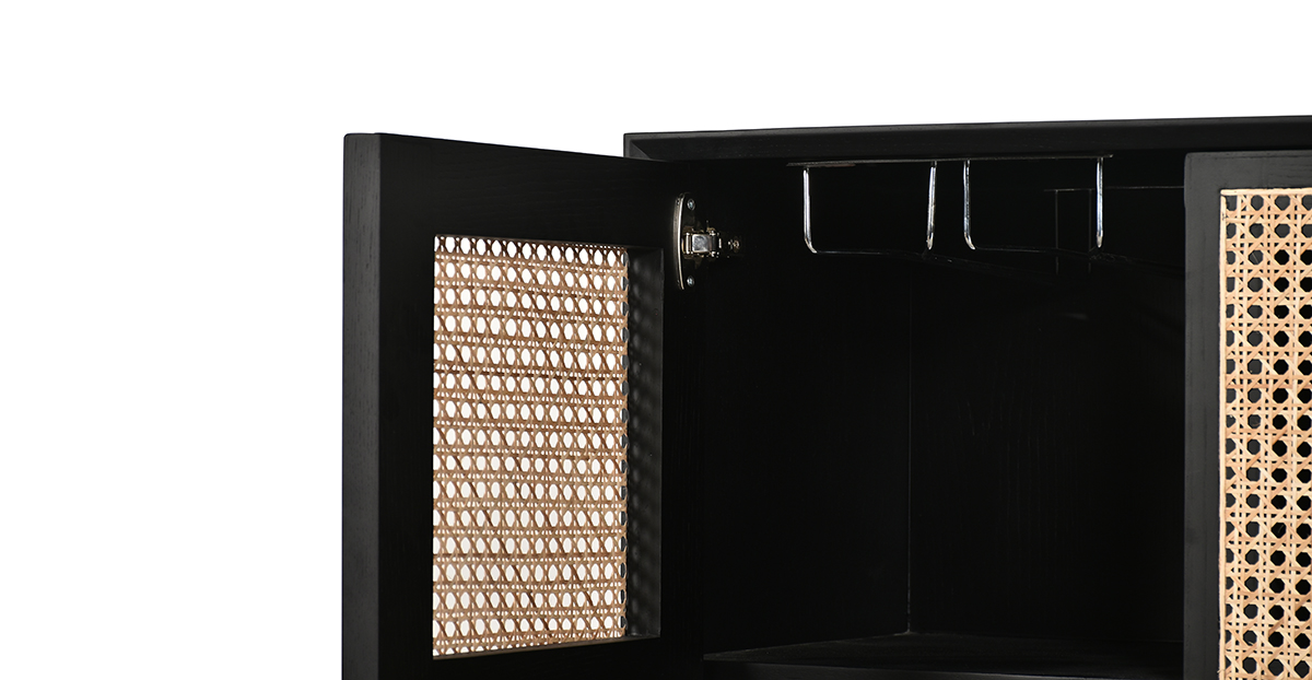 Lap and Dado Wells Rattan Bar Black 8