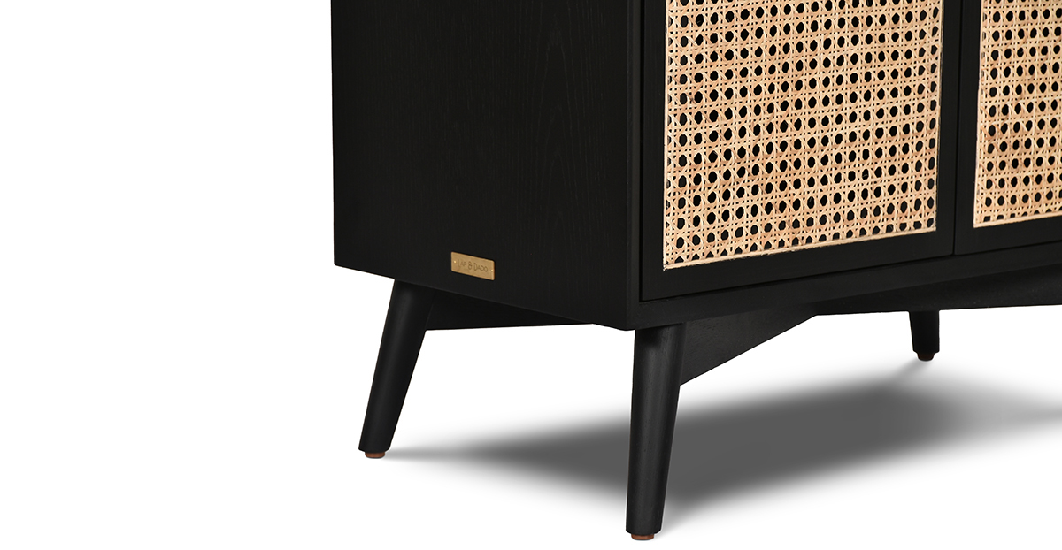 Lap and Dado Wells Rattan Bar Black 9