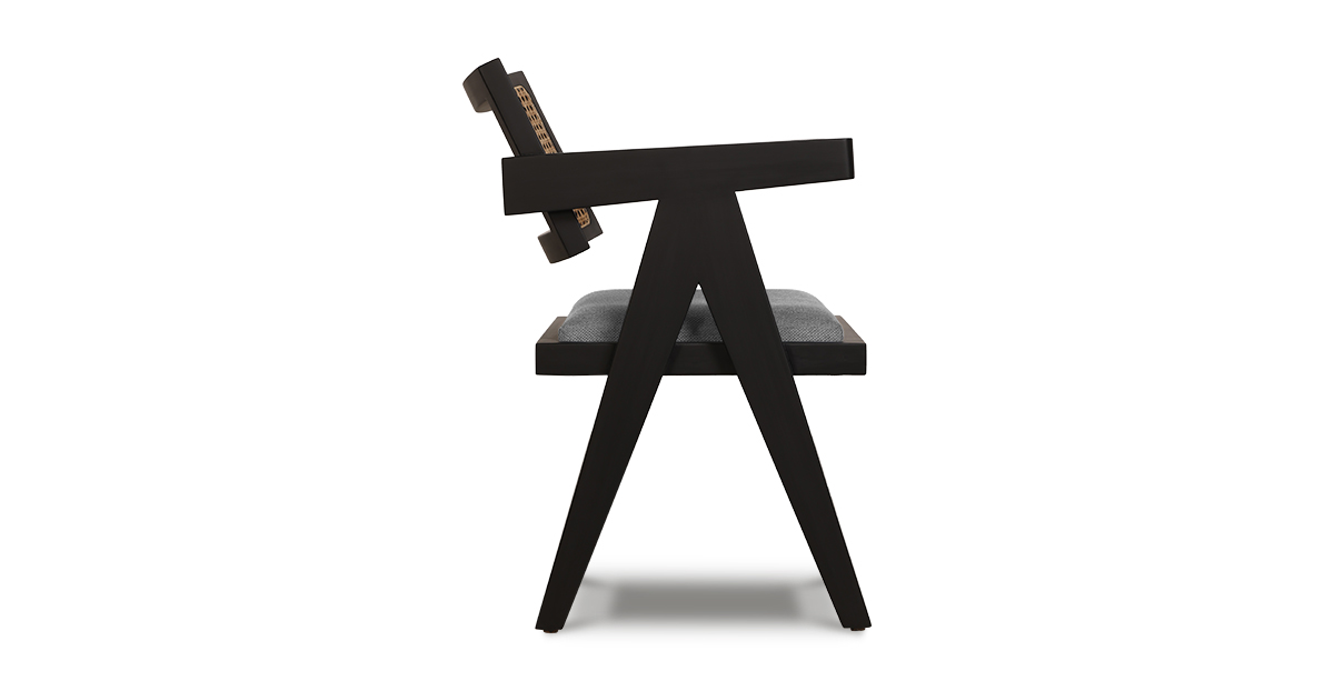 Lap and Dado Lyon Oak Armchair - Black - Bingle Gull 2