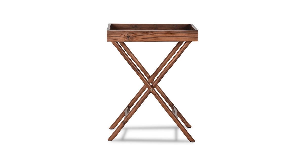 Lap and Dado Amora Teak and Rattan Tray Table 2