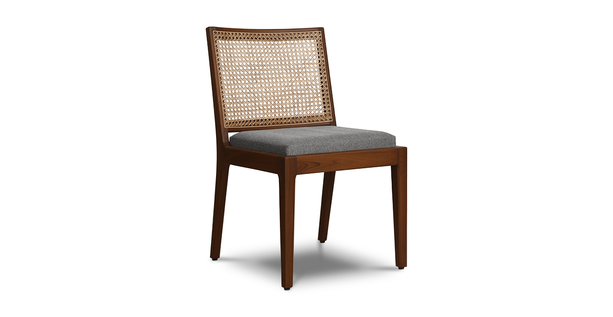 Lap and Dado Lille Teak and Rattan Dining Chair - Bingle Gull 1