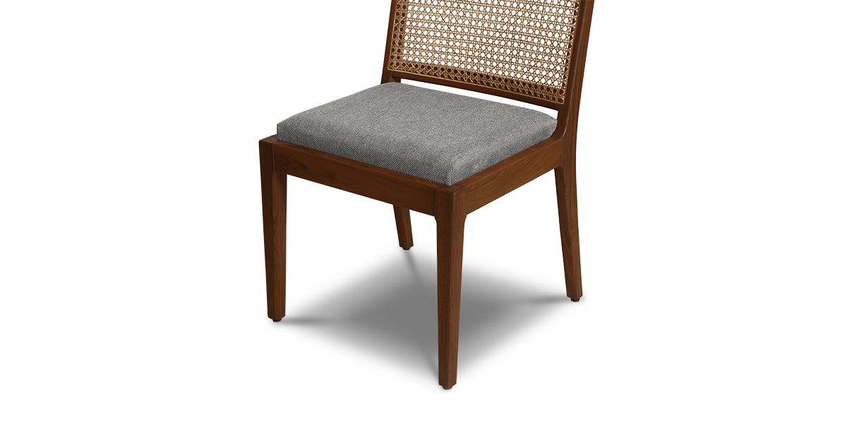 Lap and Dado Lille Teak and Rattan Dining Chair - Bingle Gull 6
