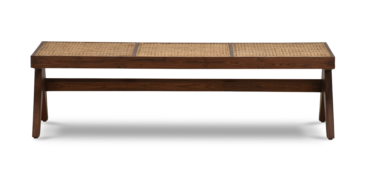 Lap and Dado Lyon Teak and Rattan Bench 4