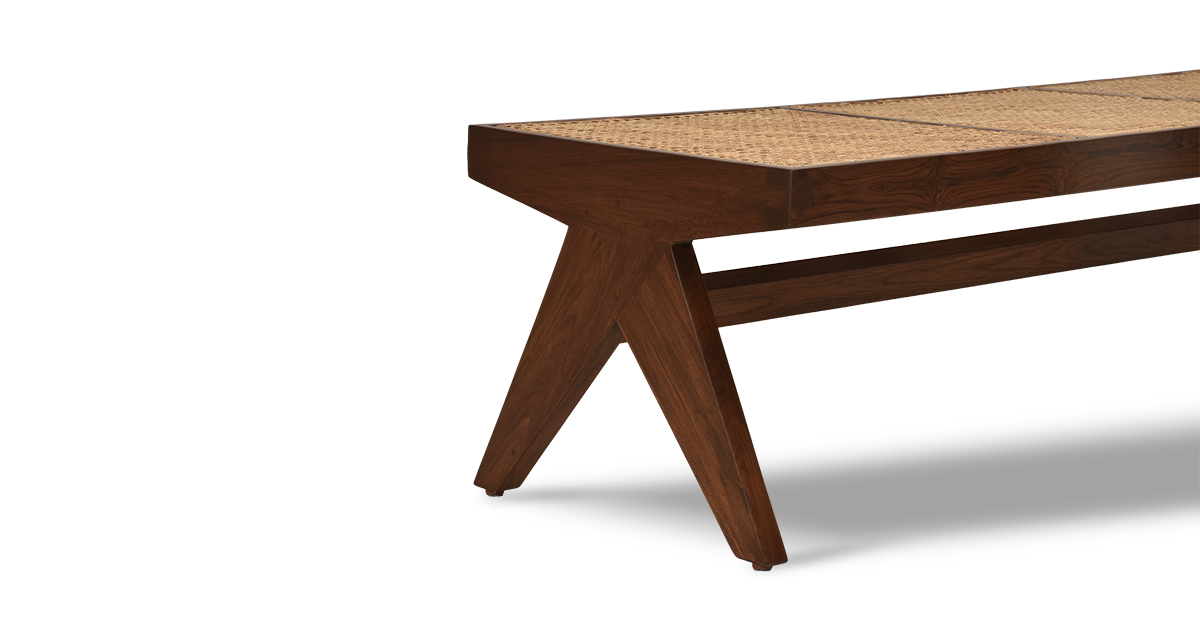 Lap and Dado Lyon Teak and Rattan Bench 5