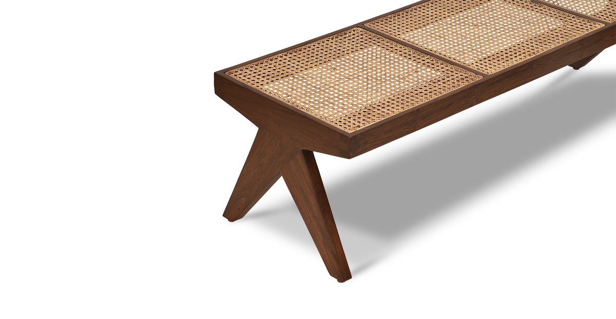 Lap and Dado Lyon Teak and Rattan Bench 6
