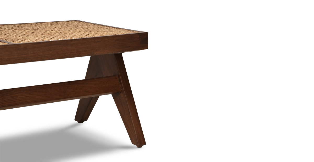 Lap and Dado Lyon Teak and Rattan Bench 8