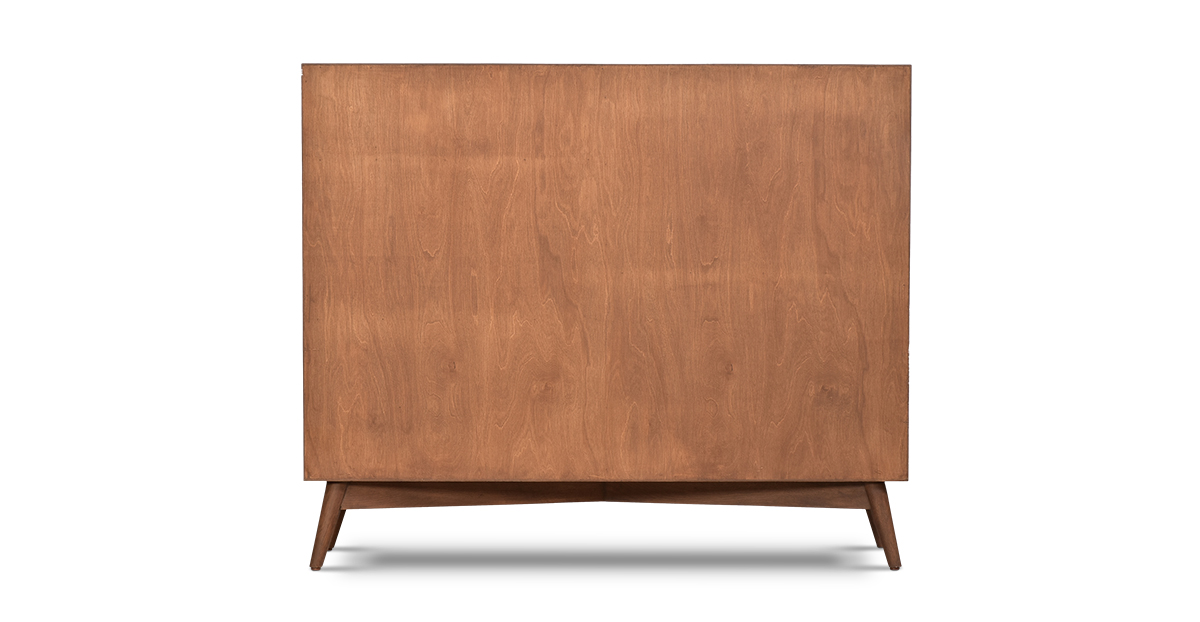 Lap and Dado Allen Oak and Rattan Bar with Lock - Teak Finish 6