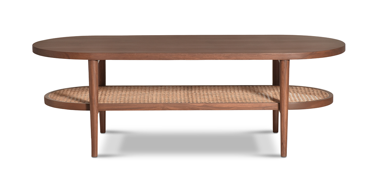 Lap and Dado Sitka Teak and Rattan Coffee Table 1
