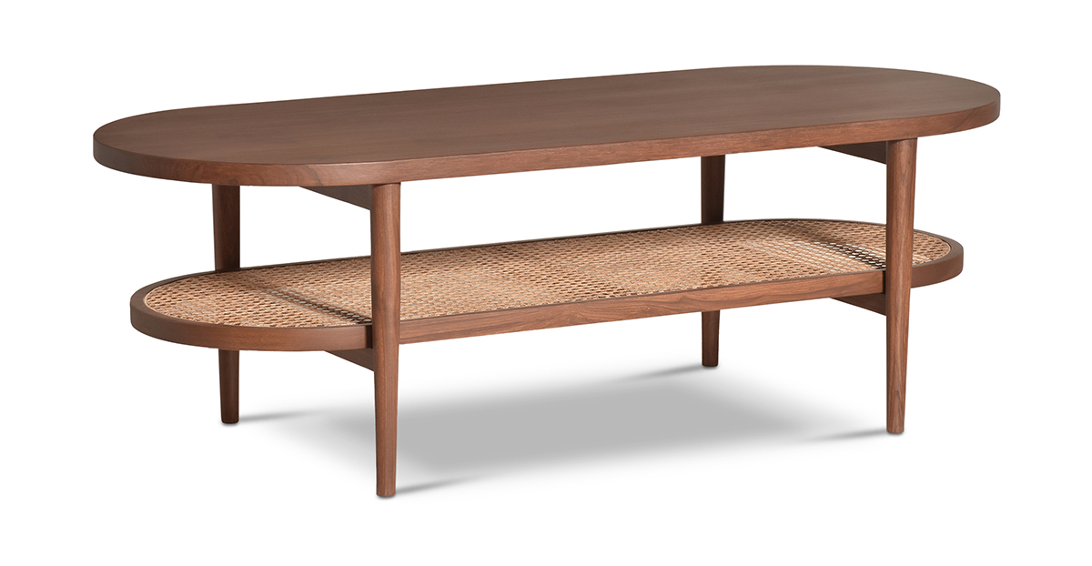 Lap and Dado Sitka Teak and Rattan Coffee Table 2