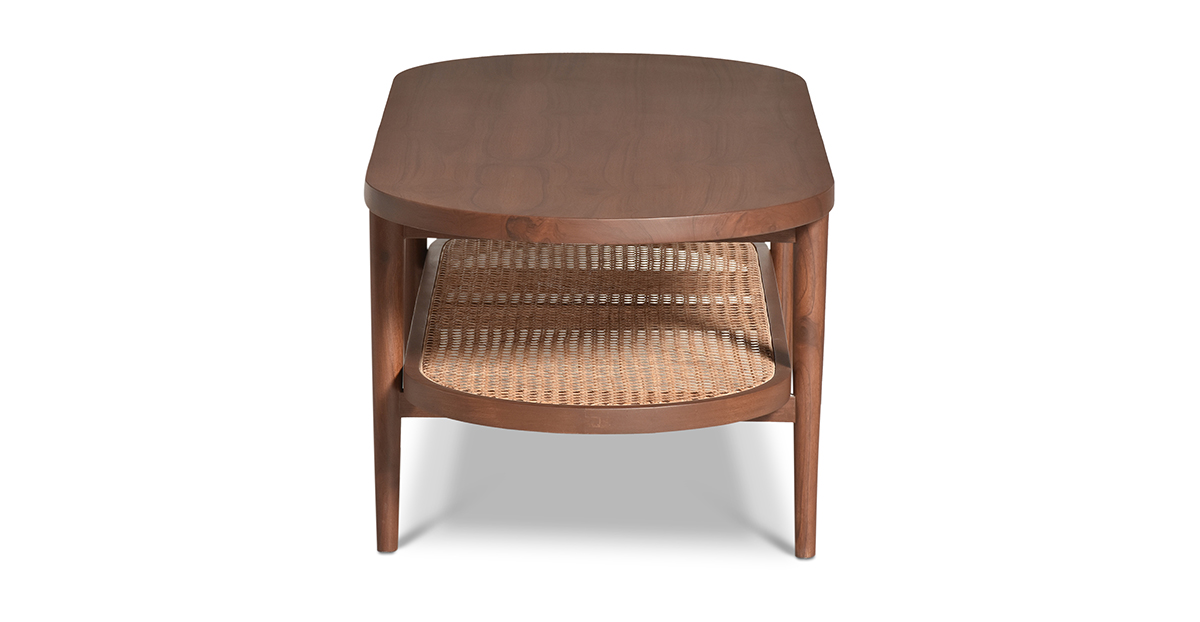 Lap and Dado Sitka Teak and Rattan Coffee Table 3