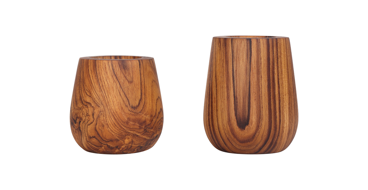 Lap and Dado Satara Teak Tea Light Holders 1