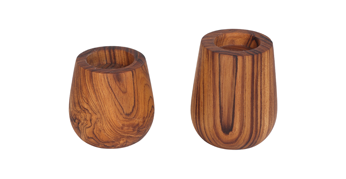 Lap and Dado Satara Teak Tea Light Holders 2