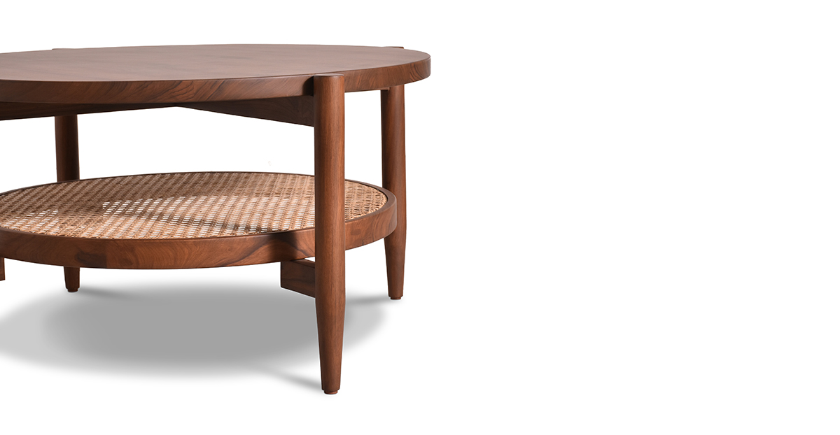 Lap and Dado Bangor Teak and Rattan Coffee Table 4