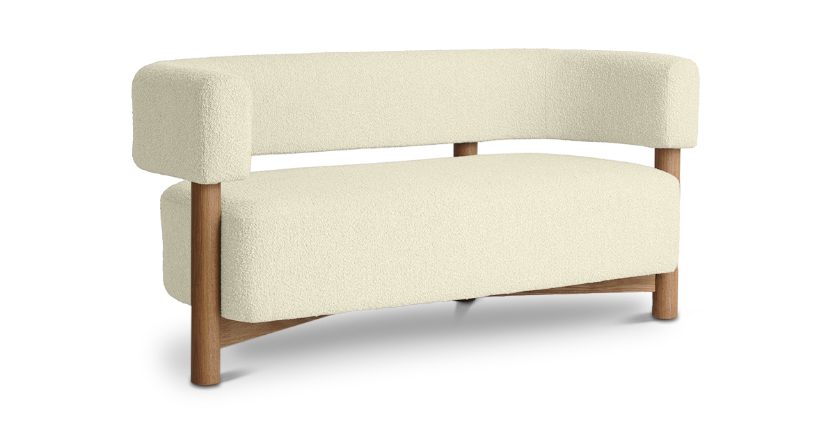 Lap and Dado Avesta Oak Boucle Sofa - Ivory 2