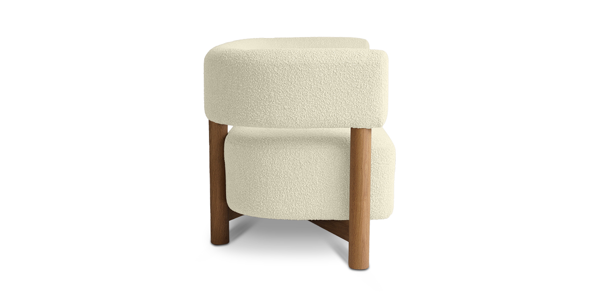 Lap and Dado Avesta Oak Boucle Sofa - Ivory 3