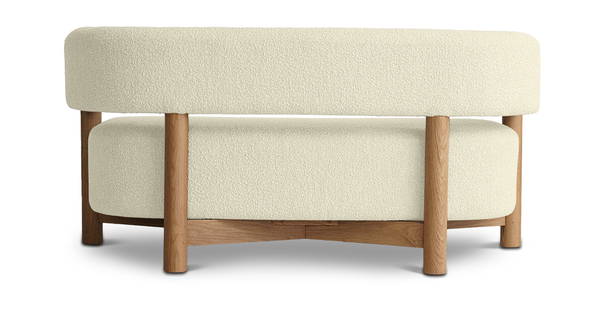 Lap and Dado Avesta Oak Boucle Sofa - Ivory 4