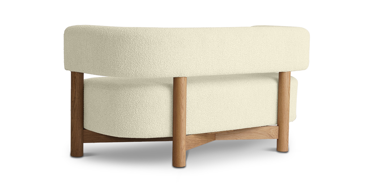 Lap and Dado Avesta Oak Boucle Sofa - Ivory 5