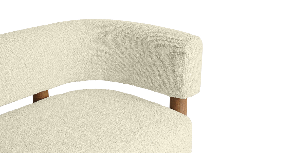 Lap and Dado Avesta Oak Boucle Sofa - Ivory 7