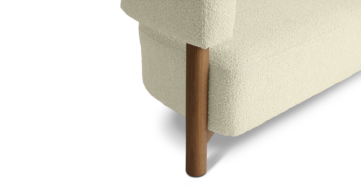 Lap and Dado Avesta Oak Boucle Sofa - Ivory 8