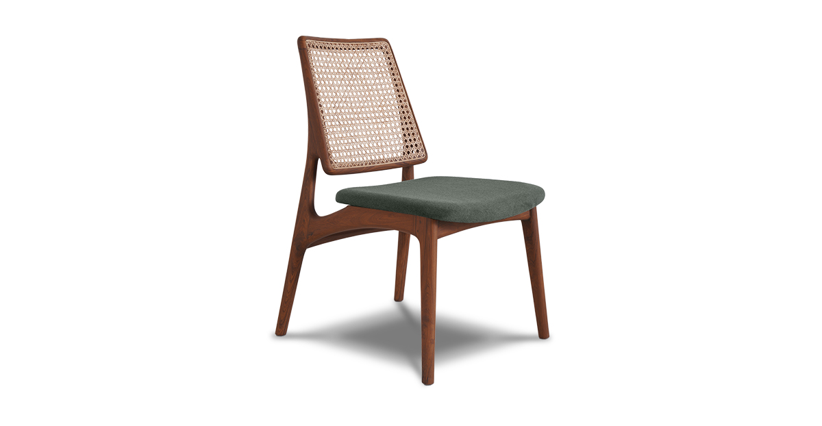 Lap and Dado Jena Teak and Rattan Dining Chair - Elton Graphite1