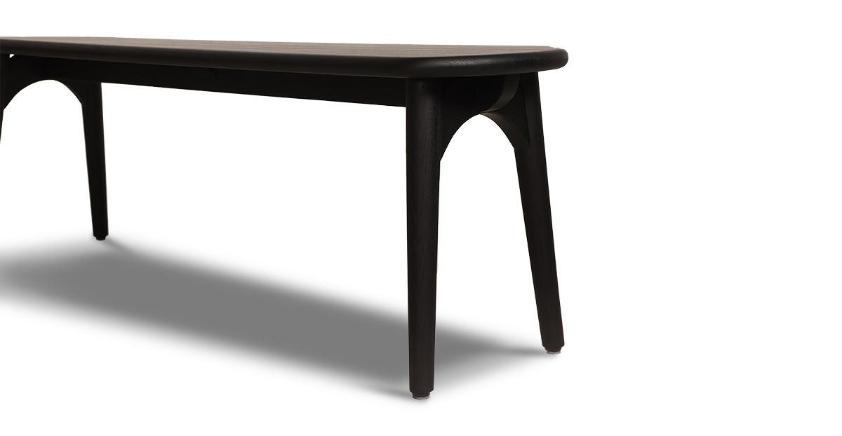 Lap and Dado Sumy Ash Bench - Black Finish 4