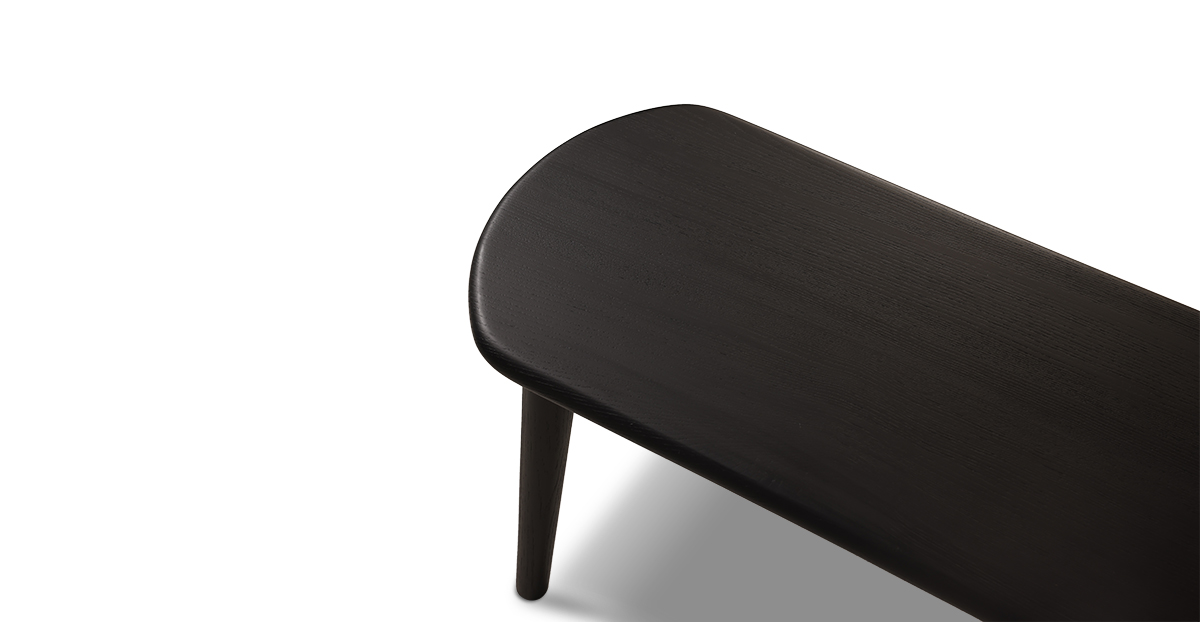 Lap and Dado Sumy Ash Bench - Black Finish 5