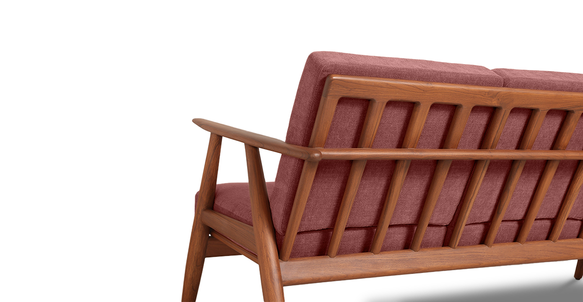 Lap and Dado Aden Teak Sofa - Copeland Brick 8