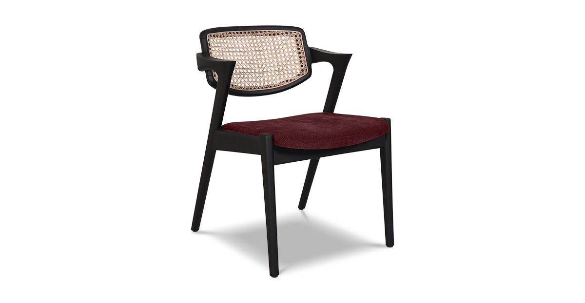 Lap and Dado Faro Oak and Rattan Chair Black - Copeland Sumac 1