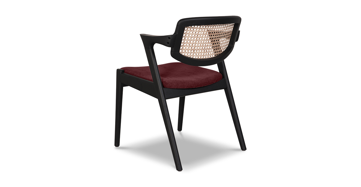 Lap and Dado Faro Oak and Rattan Chair Black - Copeland Sumac 4