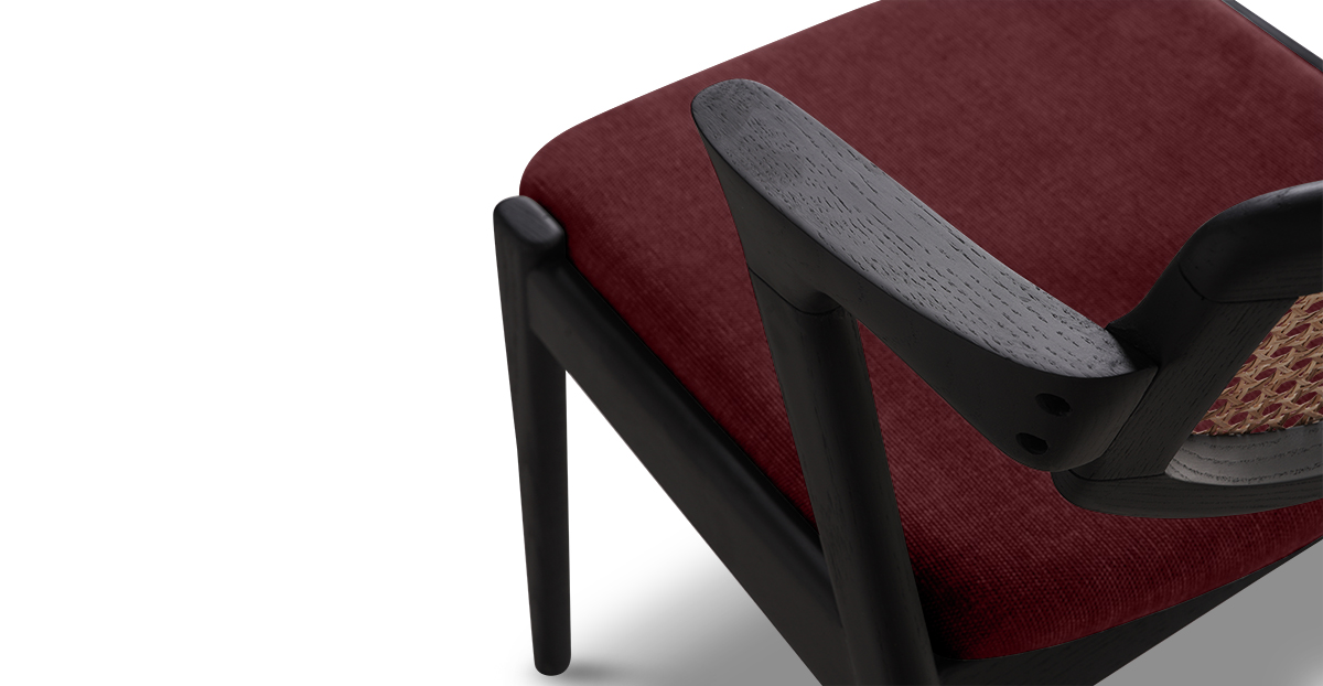 Lap and Dado Faro Oak and Rattan Chair Black - Copeland Sumac 7