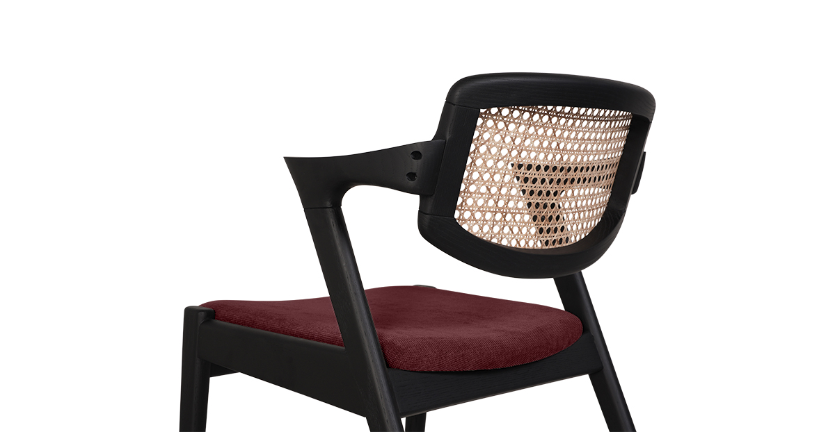 Lap and Dado Faro Oak and Rattan Chair Black - Copeland Sumac 8