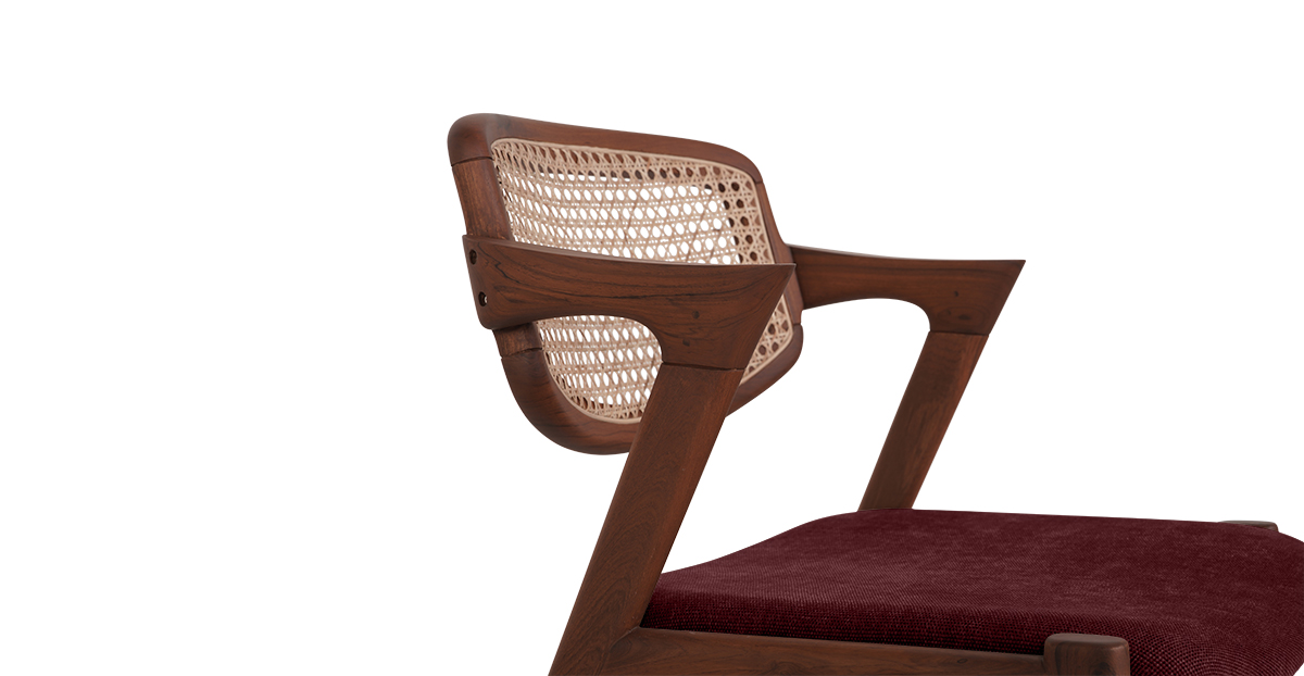Lap and Dado Faro Teak and Rattan Chair - Copeland Sumac 6