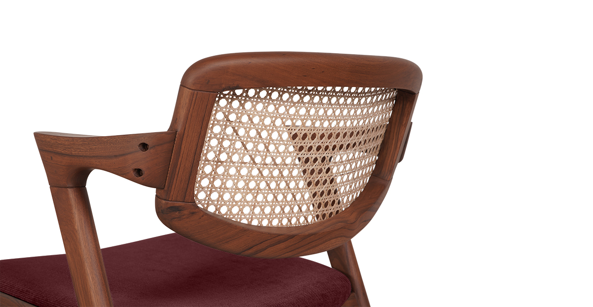 Lap and Dado Faro Teak and Rattan Chair - Copeland Sumac 8