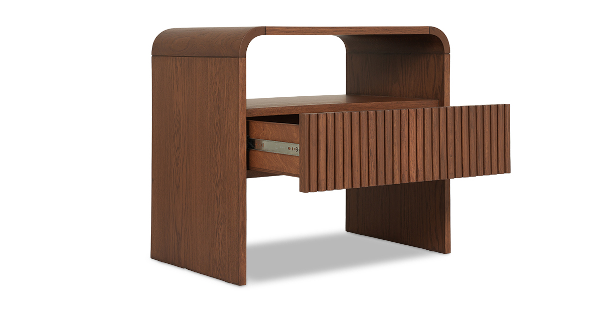 Lap and Dado Bowie Oak Side Table - Teak Finish 4