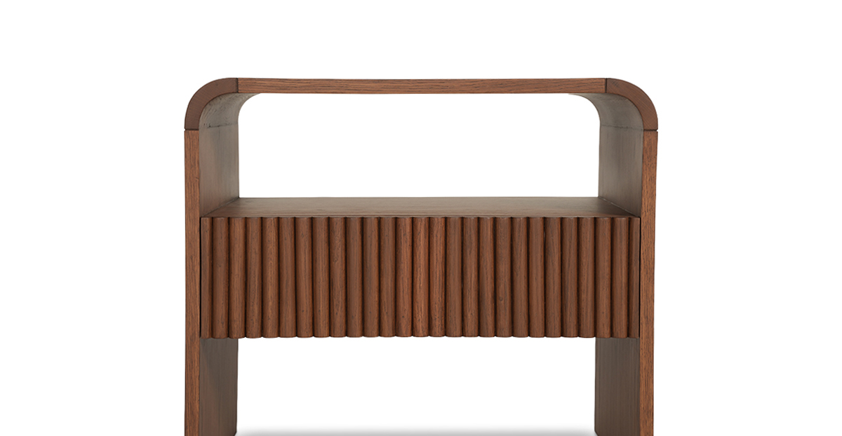 Lap and Dado Bowie Oak Side Table - Teak Finish 6