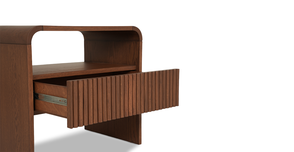 Lap and Dado Bowie Oak Side Table - Teak Finish 7