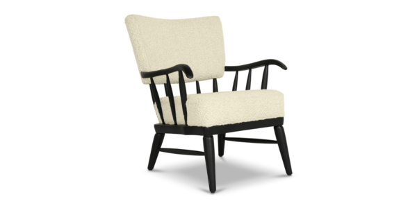 Cintra Oak Bouclé Armchair - Black