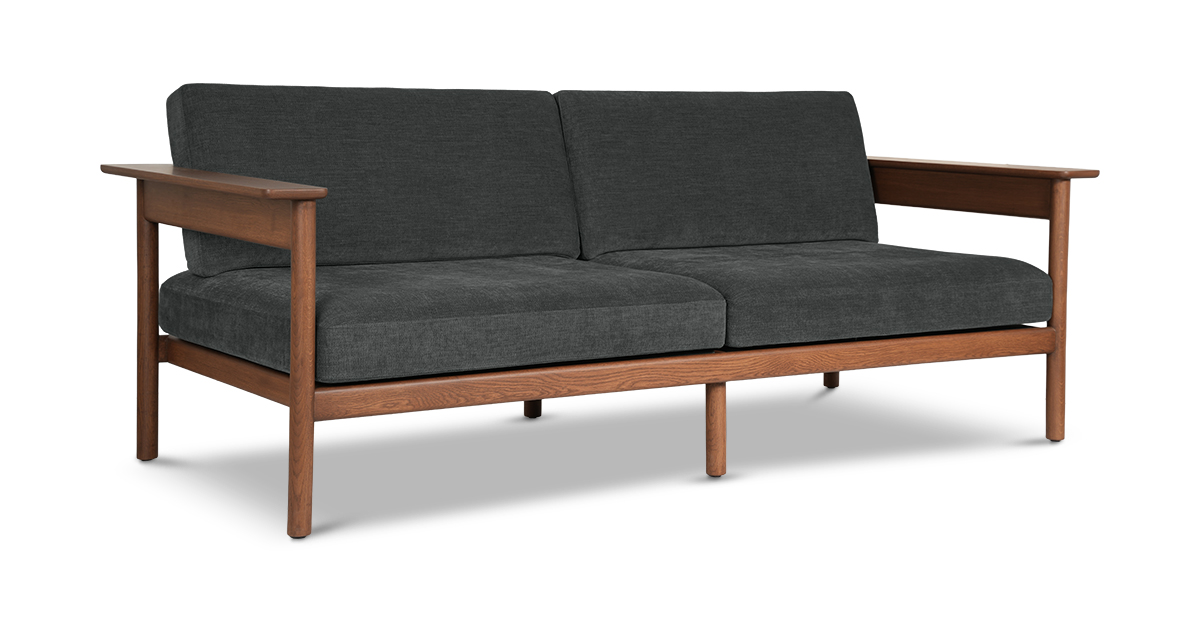 Lap and Dado Dalton Oak Sofa - Teak Finish Copeland Charcoal 3