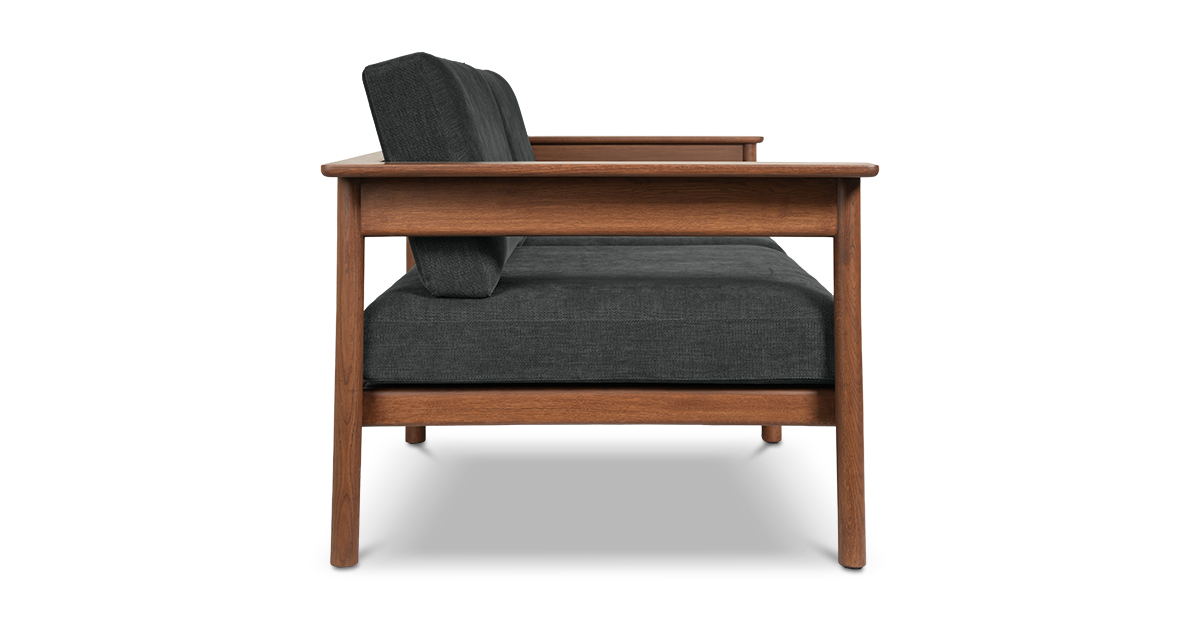 Lap and Dado Dalton Oak Sofa - Teak Finish Copeland Charcoal 4
