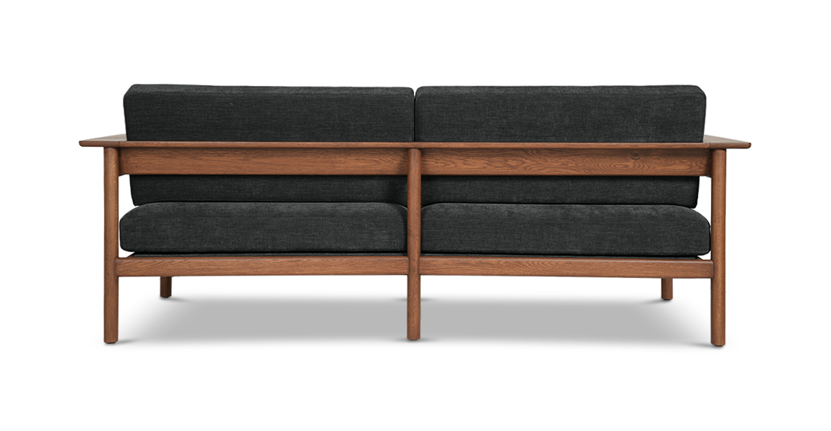 Lap and Dado Dalton Oak Sofa - Teak Finish Copeland Charcoal 5