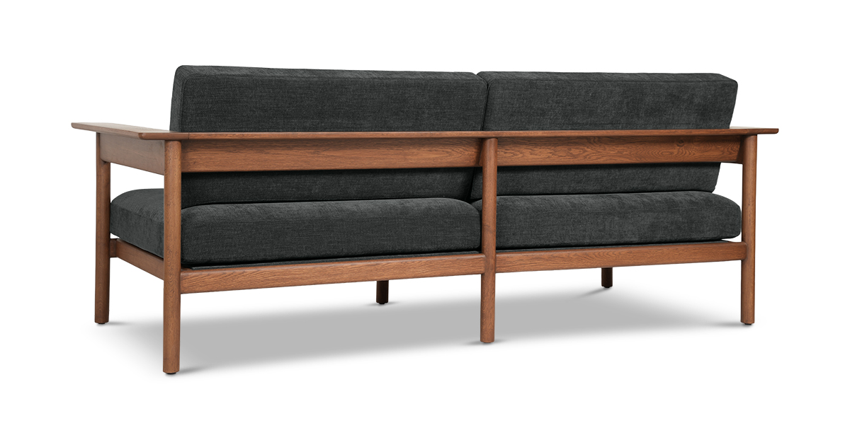 Lap and Dado Dalton Oak Sofa - Teak Finish Copeland Charcoal 6